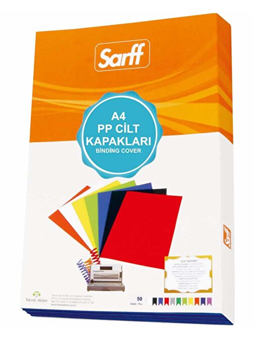 Sarff PP Şeffaf A4 Kapak + Mat 450 Micron 50 Adet