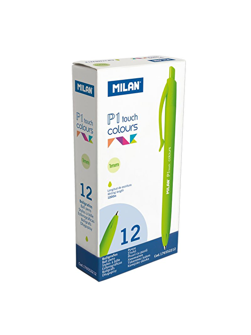 Milan 176552212 P1 Touch Yeşil Tükenmez Kalem - 12 Adet