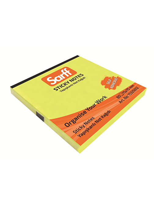 Sarff Kare Post-it -  Not Kağıdı Sarı 75x75 mm 80 Yaprak