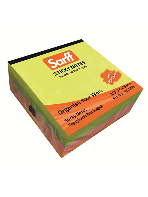 Sarff Kare Post-it -  Not Kağıdı Renkli 75x75 mm 320 Yaprak