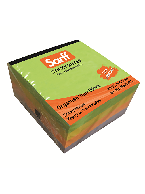 Sarff Kare Post-it -  Not Kağıdı Renkli 75x75 mm 400 Yaprak