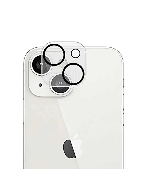 Gpack Apple iPhone 13 Tam Kaplamalı Kamera Lens Koruyucu Şeffaf