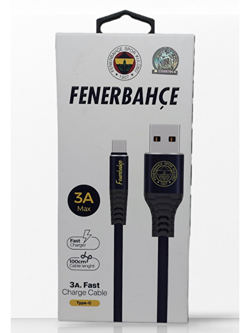 Fenerbahçe Universal Type-C Hızlı Şarj Kablosu 1 m
