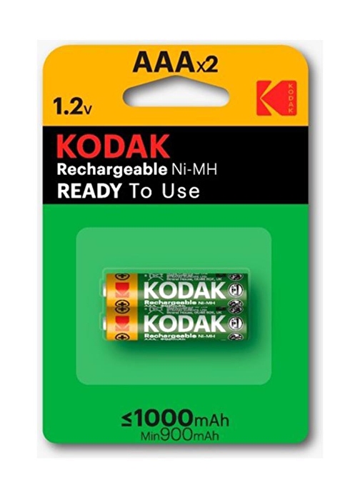 Kodak İnce Şarj Edilebilir Aaa 1000 Mah 2 Li 1 Paket Kumanda Pili Şarjlı Ni-Mh 1 Paket Doldurulabilir Pil