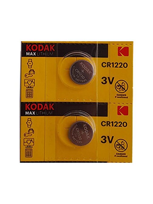 Kodak Cr1220 Pil 3V Araba Kumanda Oyuncak Saat 2 Adet 1 Paket Para Pil Kodak Cr 1220 Dügme Pil Lityum Tıbbi Cihaz