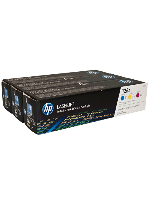 HP 126A CF341AM CE311A-CE312A-CE313A Uyumlu Doldurmalı Orjinal Cyan-Kırmızı-Sarı 3'lü Toner