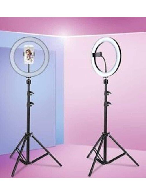 Kuaför Makyaj Çekimleri Selfie Işığı Sürekli 14 İnç Işık 2M Stand
