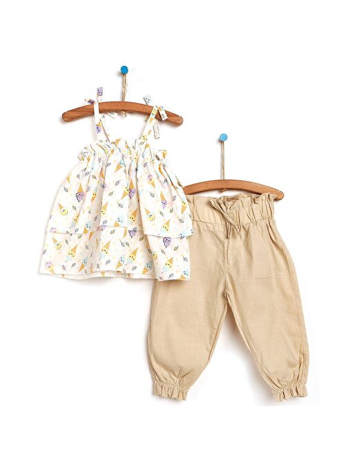 Babyz Ice Cream Cupcake Kız Bebek Bluz – Pantolon Bej 1 Yaş