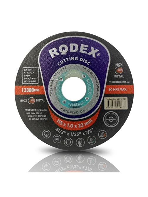 Telvesse 50 Adet Rodex İnox Metal Kesici Taş Disk 115 X 1 Mm