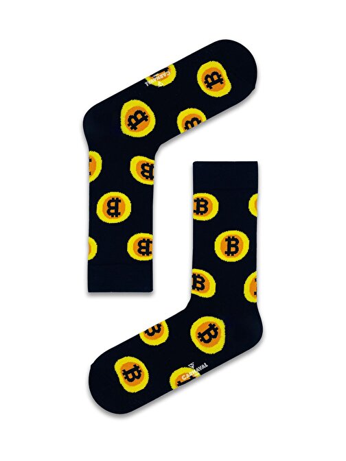 Bitcoin Desenli Renkli  Çorap