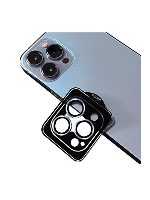 Musal CL-09 Apple iPhone 12 Pro Kolay Takma Aparatlı Kamera Lens Koruyucu Gümüş