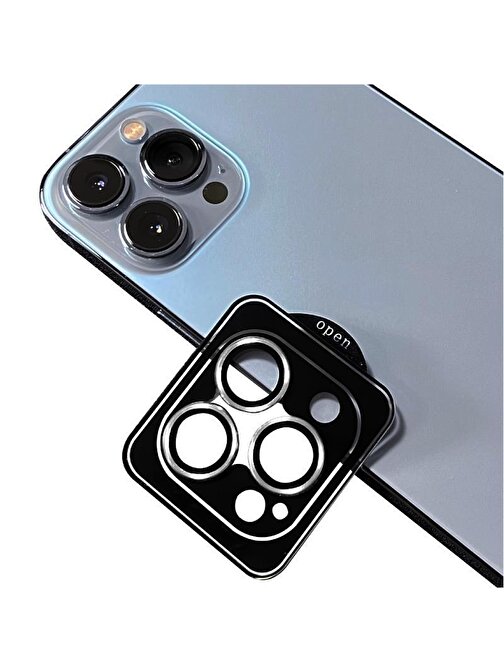 Musal CL-09 Apple iPhone 11 Pro Max Kolay Takma Aparatlı Kamera Lens Koruyucu Gümüş