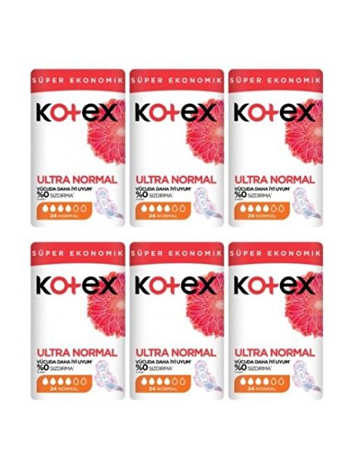 Kotex Ultra Normal Ekonomik Paket Hijyenik Ped 24 x 6 Adet