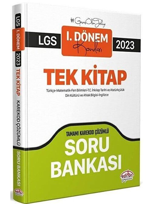 Editör Yayınları 2023 8. Sınıf LGS Tüm Dersler 1. Dönem Tek Kitap Soru Bankası