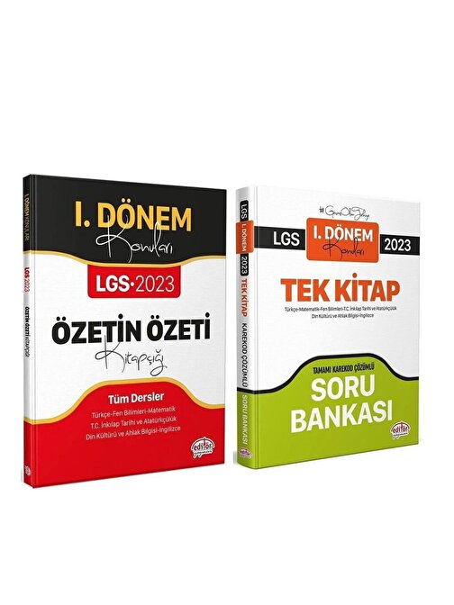 Editör Yayınları 8. Sınıf LGS 2023 Tüm Dersler 1.Dönem Konu ve Soru Bankası