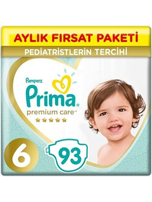 Prima Premium Care 6 Numara Aylık Fırsat Paketi Bebek Bezi 93 Adet