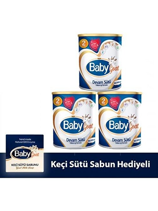 Baby Goat 2 Keçi Sütü Bazlı Laktozsuz Devam Sütü 3x400 gr Sabun Hediyeli