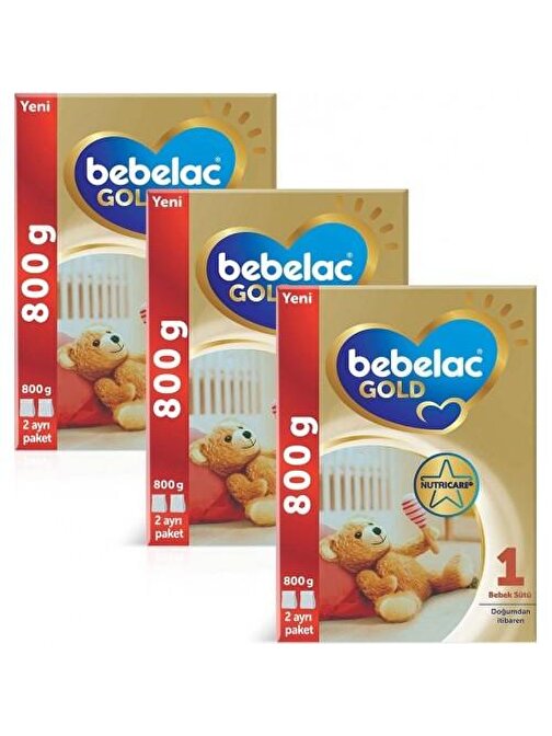 Bebelac Gold 1 Laktozlu Bebek Sütü 3x800 gr 0-6 Ay