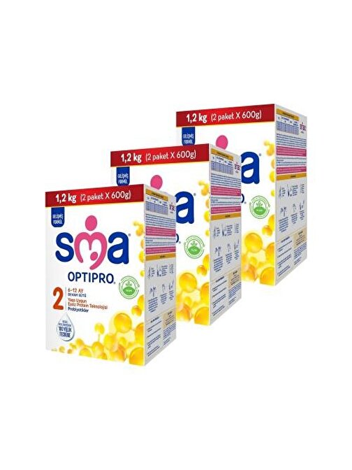 Sma Optipro 2 Probiyotik Bebek Sütü 3x1200 gr 6-12 Ay