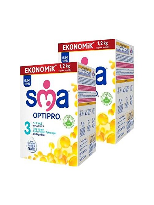 Sma Optipro 3 Probiyotik Devam Sütü 2x1200 gr 1- 3 Yaş