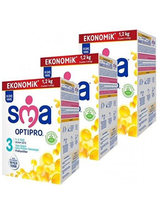 Sma Optipro 3 Probiyotik Devam Sütü 3x1200 gr 1- 3 Yaş