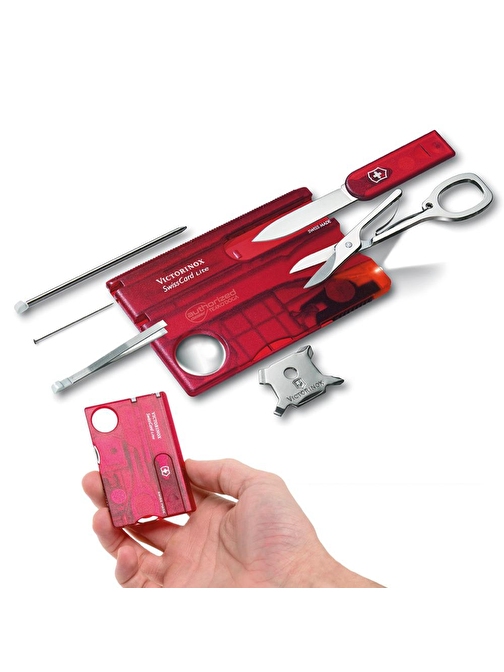 Victorinox Swisscard Lite Ruby 0.7300.T Şeffaf Kırmızı 13F