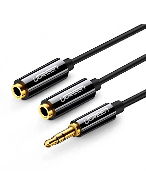 Ugreen 3.5mm Aux Stereo Kulaklık Çoklayıcı Kablo Siyah