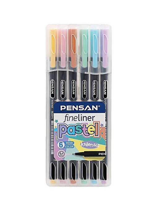 Pensan Fineliner 6 Pastel Renk 0.4mm İnce Keçe Uçlu Yazı Kalemi 6'lı Pastel Fineliner Kalem Seti