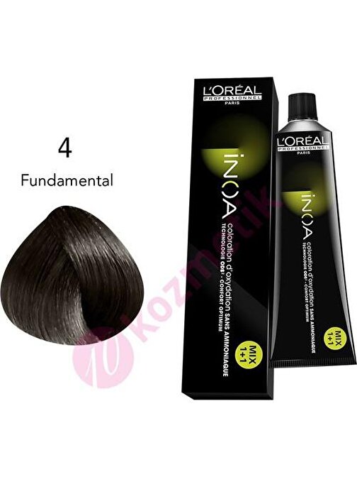 L'Oréal Professionnel İnoa Amonyaksız Saç Boyası No: 4.0 Fundamental 60Ml.