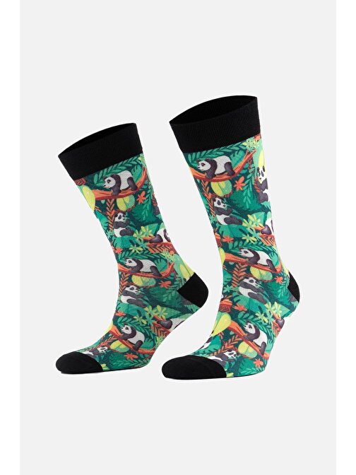 Aytuğ Unisex Pamuklu Panda Desenli Eğlenceli Soket Çorap - A-DFS-P