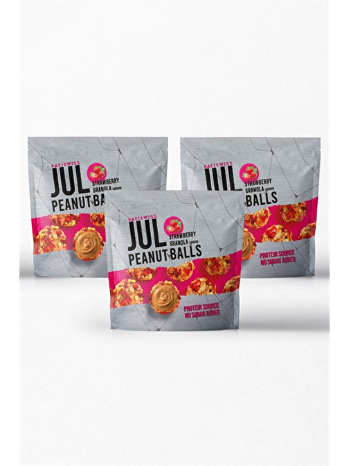 Jul Çilekli Granola Kaplı Yer Fıstığı Topları 3 x 90g