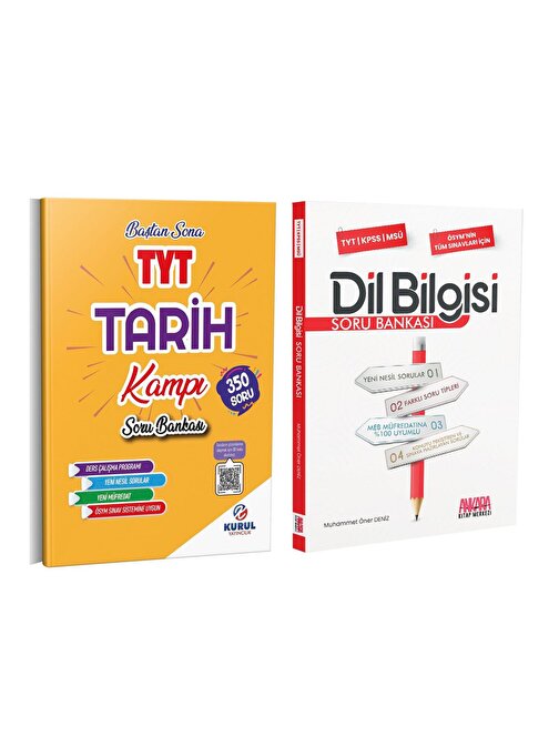 Akm Kitap Kurul TYT Tarih ve AKM Dil Bilgisi Soru Bankası Seti 2 Kitap