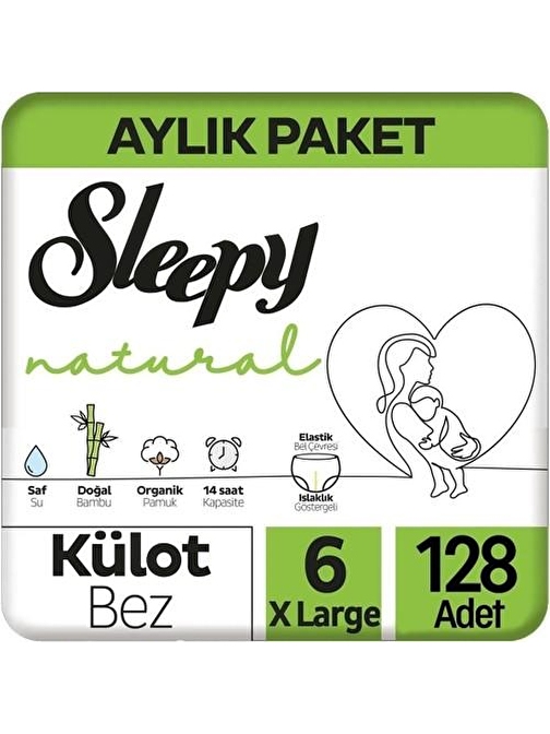 Sleepy Natural Külot 15 + kg 6 Numara Bebek Bezi 128 Adet