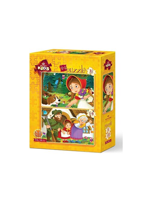 Art Puzzle 12+24 Parça Kırmızı Pelerinli Kız 5550