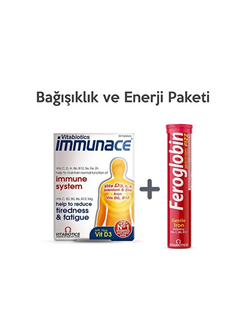 Vitabiotics Immunace + Feroglobin Fizz - Bağışıklık Ve Enerji Paketi