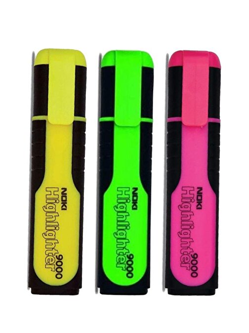 Noki Sarı Yeşil Pembe  2 Renk Noki Fosforlu İşaretleme Kalemi Neon Renkler