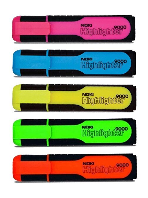Noki  5 Renk Noki Hıghlıghter 5 Renk Noki Fosforlu İşaretleme Kalemi Neon Renkler