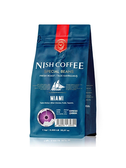 Nish Espresso Miami Kahve 1 Kg