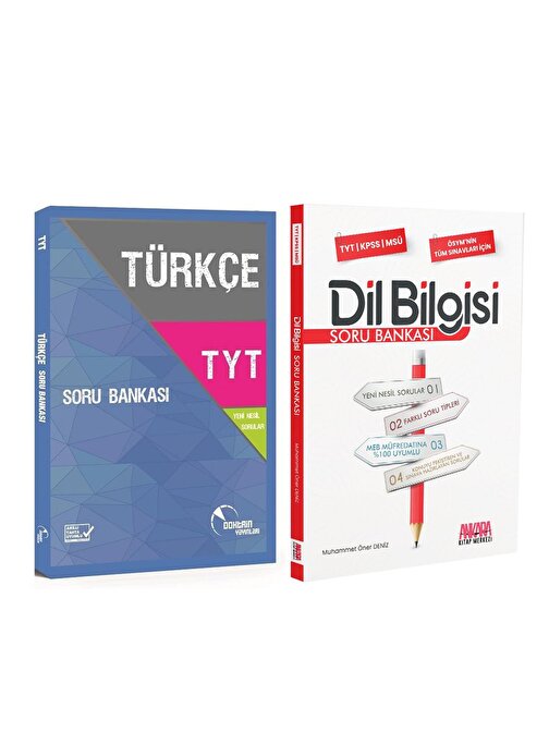 Akm Kitap Doktrin TYT Türkçe ve AKM Dil Bilgisi Soru Bankası Seti 2 Kitap