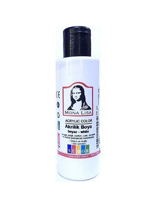 Monalisa Su Bazlı Akrilik Boya 100 Ml Şişe 1 Adet Beyaz SD150-09