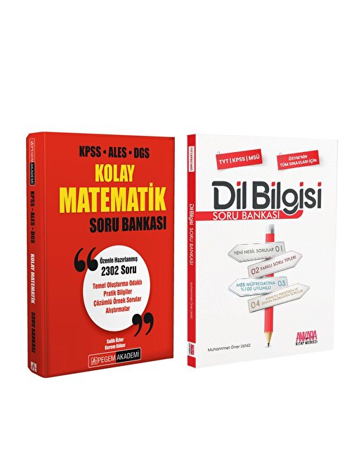 Akm Kitap Pegem Ezberbozan Matematik ve AKM Dil Bilgisi Soru Bankası Seti 2 Kitap
