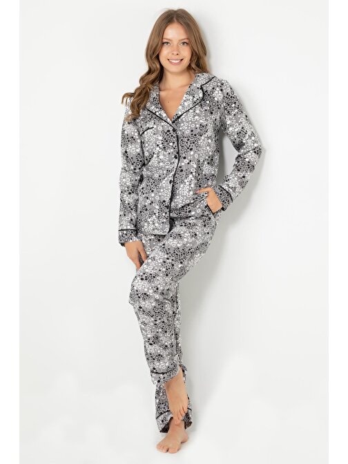 DoReMi Doğal Viskon Soft Yumuşak Düğmeli Pijama Takımı
