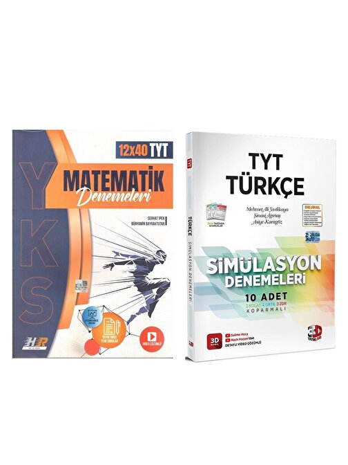 Akm Kitap 3D TYT Türkçe ve Hız Renk Matematik Deneme Seti 2 Kitap