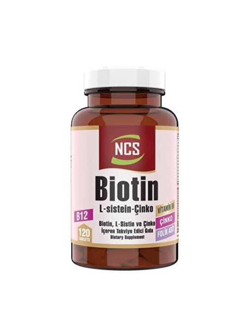 Ncs Biotin Folic Acid 120 Tablet L-Sistein Metiyonin 2500 Mcg Çinko Vitamin B6 Riboflavin