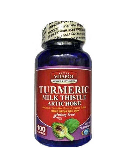 Vitapol Turmeric Milk Thistle Artichoke Gluten Free 100 Kapsül