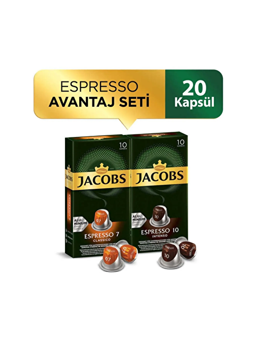 Jacobs Espresso Kapsül Kahve Avantaj Seti 20 Kapsül