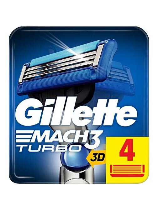 Gillette Mach3 Turbo 4'lü Yedek Tıraş Bıçağı