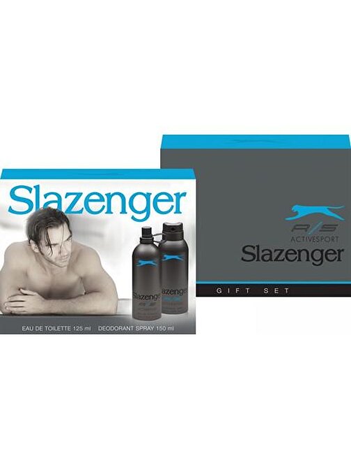 Kofre Slazenger Parfüm Mavi125 ml. + Deodorant Mavi 150 ml. 2'li Parfüm Setleri