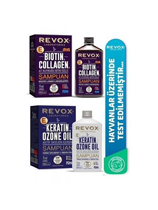 Revox Biotin Collapugen + Ozon Oil Oksijenli Bakım Şampuanı 400 ml + 360 ml