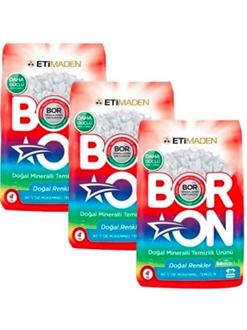 Boron Doğal Mineralli Temizlik Ürünü Renkliler İçin 4 Kg x 3 Adet